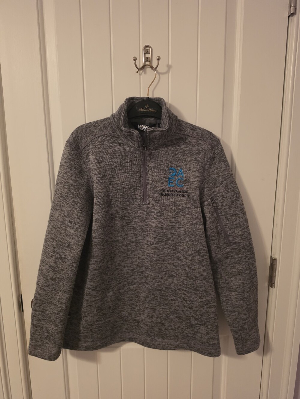 Lands End Pullover Zip up Sweatshirt Womens Medium Gray